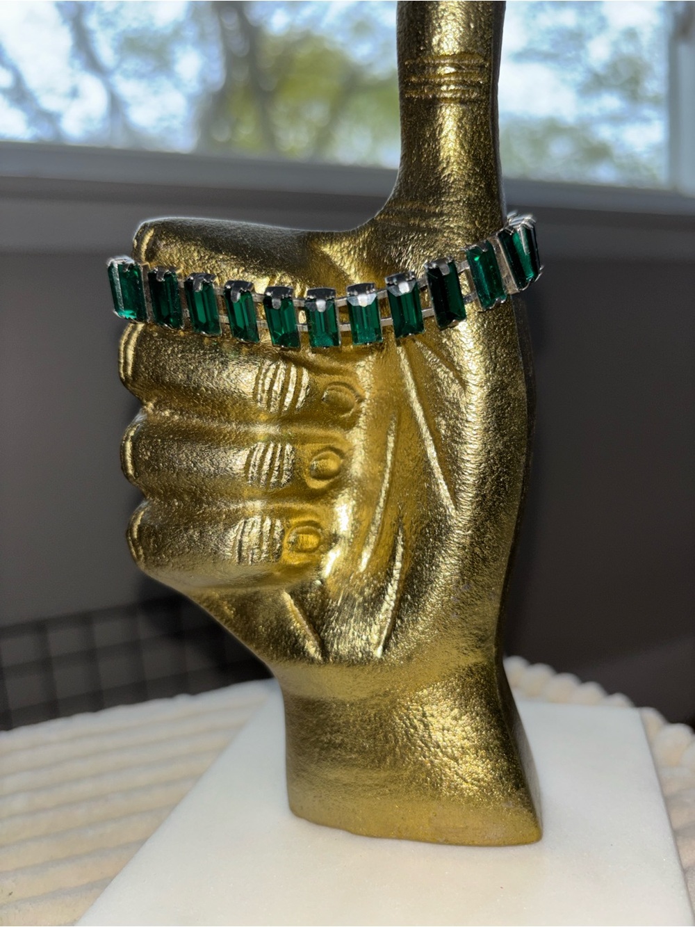 Emerald Green Crystal Link Bracelet